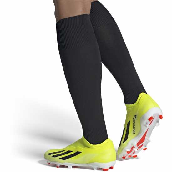 Adidas X Crazyfast League Laceless Firm Ground Football Boots Жълто/Черно/Бяло Футболни стоножки