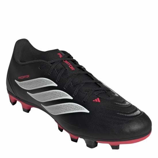 Adidas Mens  Predator Club Firm Ground Football Boots Black/Red 