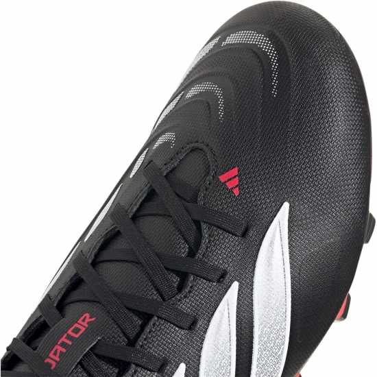 Adidas Mens  Predator Club Firm Ground Football Boots Black/Red 