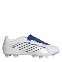 Adidas Mens  Predator Fold-Over Tongue Club Firm Ground Football Boots White/Blue 