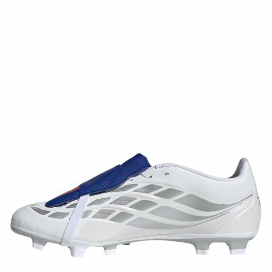 Adidas Mens  Predator Fold-Over Tongue Club Firm Ground Football Boots White/Blue 