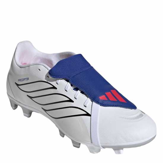 Adidas Mens  Predator Fold-Over Tongue Club Firm Ground Football Boots White/Blue 
