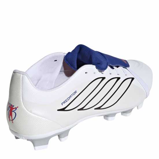 Adidas Mens  Predator Fold-Over Tongue Club Firm Ground Football Boots White/Blue 