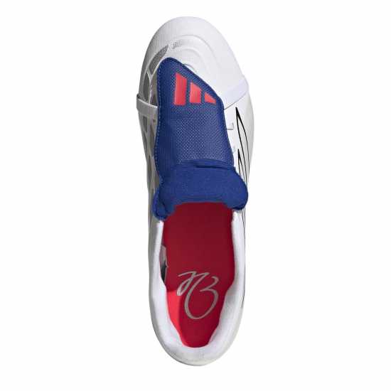 Adidas Mens  Predator Fold-Over Tongue Club Firm Ground Football Boots White/Blue 