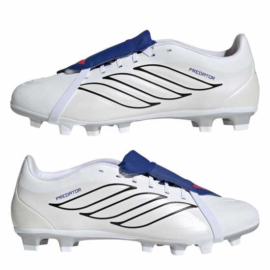 Adidas Mens  Predator Fold-Over Tongue Club Firm Ground Football Boots White/Blue 