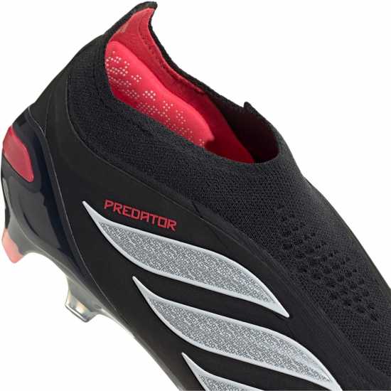 Adidas Mens  Predator Elite Laceless Firm Ground Football Boots Black/Red 
