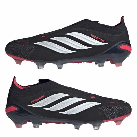 Adidas Mens  Predator Elite Laceless Firm Ground Football Boots Black/Red 
