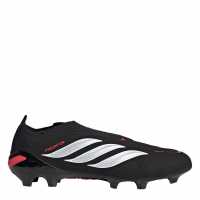 Adidas Mens  Predator League Laceless Firm Ground Football Boots Black/Red 