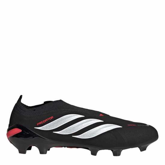 Adidas Mens  Predator League Laceless Firm Ground Football Boots Black/Red 