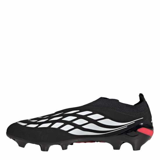 Adidas Mens  Predator League Laceless Firm Ground Football Boots Black/Red 