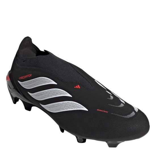 Adidas Mens  Predator League Laceless Firm Ground Football Boots Black/Red 