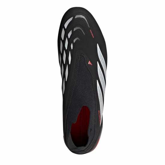 Adidas Mens  Predator League Laceless Firm Ground Football Boots Black/Red 