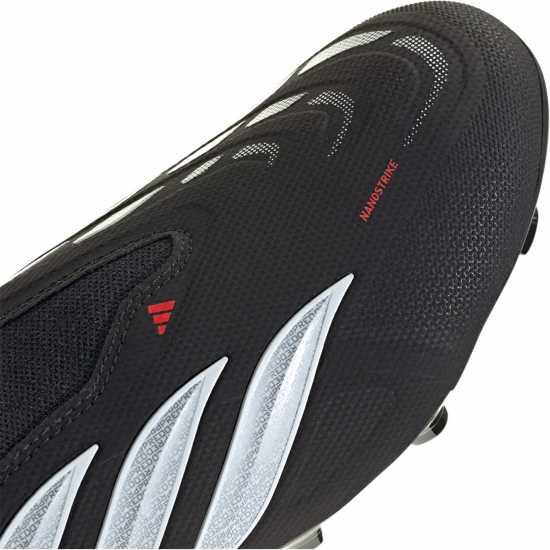 Adidas Mens  Predator League Laceless Firm Ground Football Boots Black/Red 