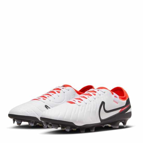 Nike Tiempo Legend 10 Pro Firm Ground Football Boots Wht/Blk/Crimson Мъжки футболни бутонки
