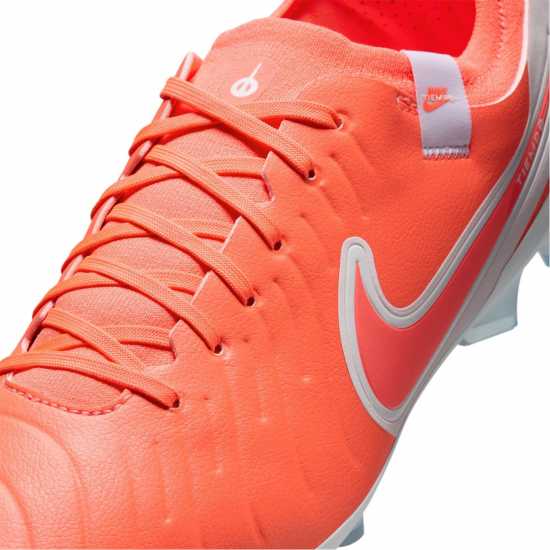 Nike Tiempo Legend 10 Pro Firm Ground Football Boots Червено/Бяло 