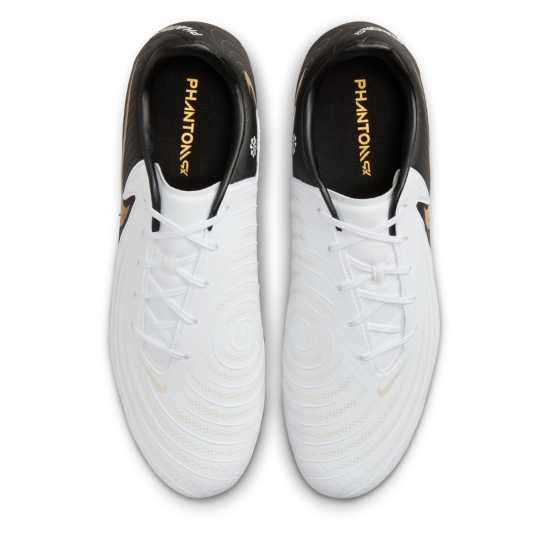 Nike Phantom Gx Ii Academy Firm Ground Football Boots Adults White/Blk/Gold - Мъжки футболни бутонки