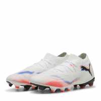 Puma Future 8 Match Firm Ground Football Boots White/Black/Red Мъжки футболни бутонки