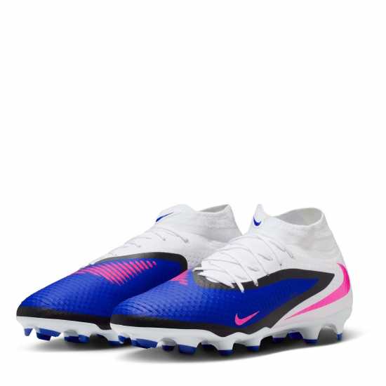 Nike Phantom 6 Academy Adults Firm Ground Football Boots Blue/Wht/Pink 