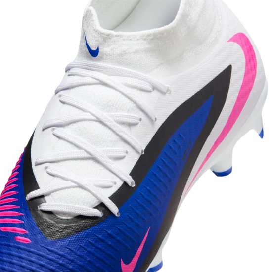 Nike Phantom 6 Academy Adults Firm Ground Football Boots Blue/Wht/Pink 