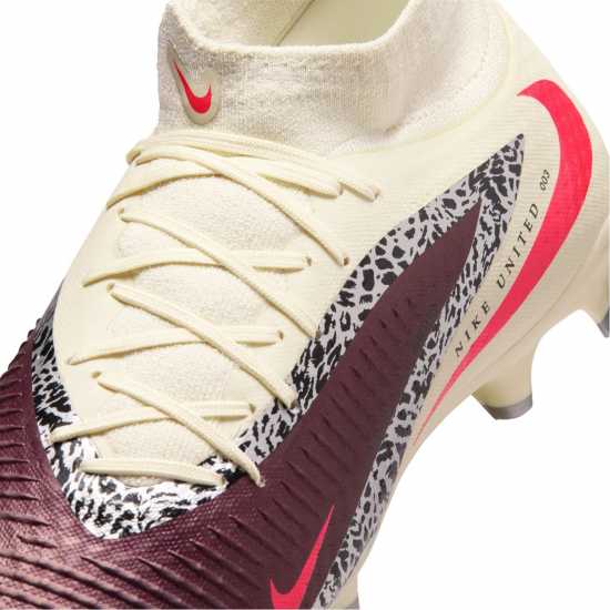 Nike Phantom 6 Academy Adults Firm Ground Football Boots Burgundy/Print 
