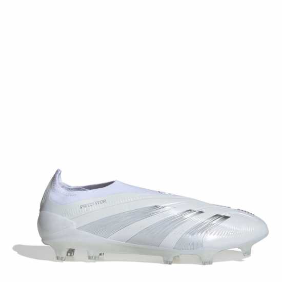Adidas Predator 24 Elite Laceless Firm Ground Football Boots Бяло/сребро Футболни стоножки