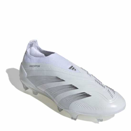 Adidas Predator 24 Elite Laceless Firm Ground Football Boots Бяло/сребро Футболни стоножки