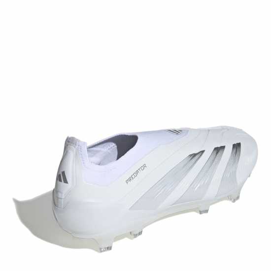 Adidas Predator 24 Elite Laceless Firm Ground Football Boots Бяло/сребро Футболни стоножки