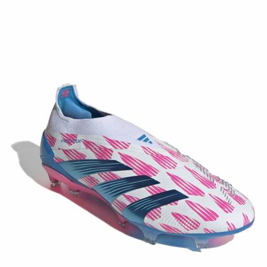 Adidas Predator 24 Elite Laceless Firm Ground Football Boots Бяло/Розово Мъжки футболни бутонки