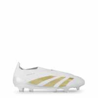Adidas Predator 24 Elite Laceless Firm Ground Football Boots Бяло/Златно/Бяло Футболни стоножки