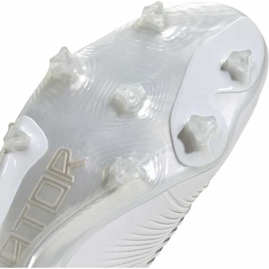 Мъжки футболни бутонки Adidas Predator 24 Elite Laceless Firm Ground Football Boots Бяло/Златно/Бяло Adidas Predator 24 Elite Laceless Firm Ground Football Boots Бяло/Златно/Бяло Мъжки футболни бутонки