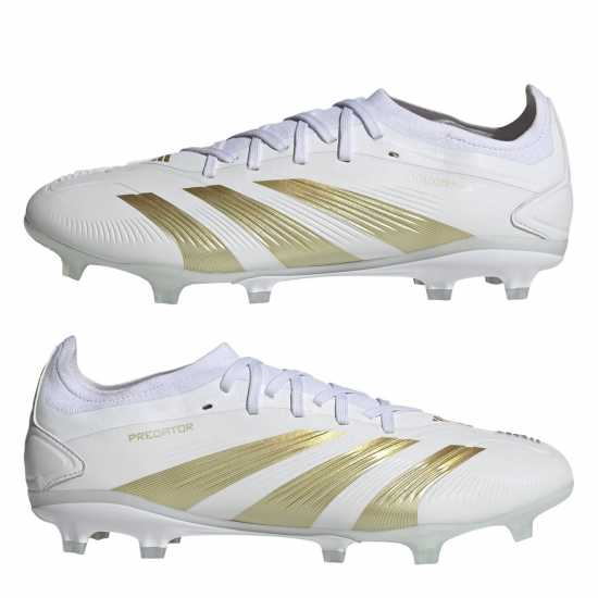 Adidas Predator 24 Pro Firm Ground Boots Бяло/Златно Мет Мъжки футболни бутонки