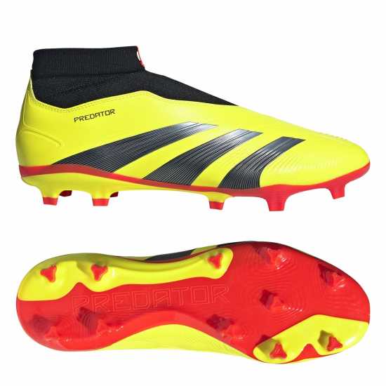Мъжки футболни бутонки Adidas Predator 24 League Laceless Firm Ground Football Boots Жълто/Черно/Червено Adidas Predator 24 League Laceless Firm Ground Football Boots Жълто/Черно/Червено Мъжки футболни бутонки