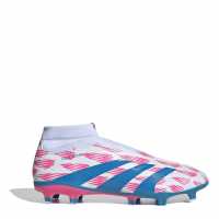 Adidas Predator 24 League Laceless Firm Ground Football Boots White/Pink Мъжки футболни бутонки