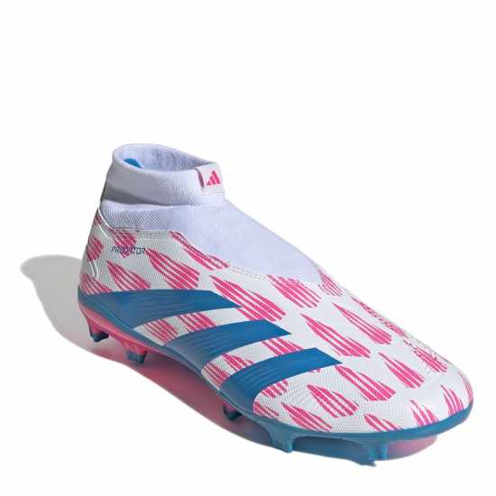 Adidas Predator 24 League Laceless Firm Ground Football Boots White/Pink Мъжки футболни бутонки