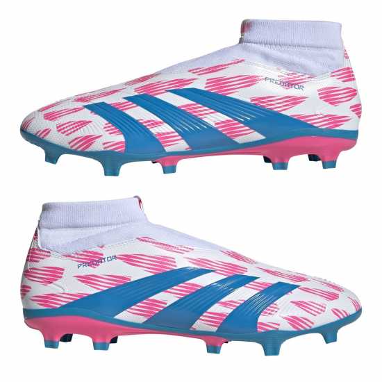 Adidas Predator 24 League Laceless Firm Ground Football Boots White/Pink Мъжки футболни бутонки