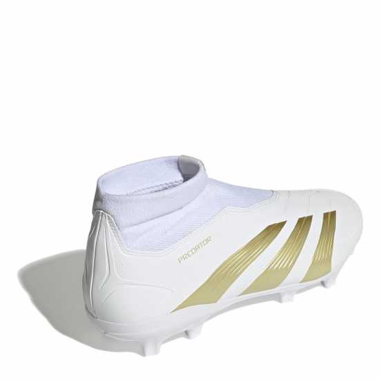Мъжки футболни бутонки Adidas Predator 24 League Laceless Firm Ground Football Boots Бяло/Златно/Бежово Adidas Predator 24 League Laceless Firm Ground Football Boots Бяло/Златно/Бежово Мъжки футболни бутонки