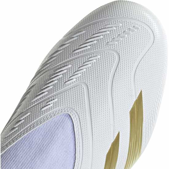Мъжки футболни бутонки Adidas Predator 24 League Laceless Firm Ground Football Boots Бяло/Златно/Бежово Adidas Predator 24 League Laceless Firm Ground Football Boots Бяло/Златно/Бежово Мъжки футболни бутонки