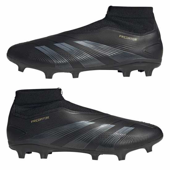 Мъжки футболни бутонки Adidas Predator 24 League Laceless Firm Ground Football Boots Основно Черно/Карбон Adidas Predator 24 League Laceless Firm Ground Football Boots Основно Черно/Карбон Мъжки футболни бутонки