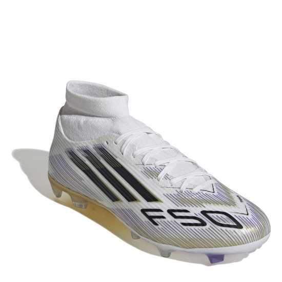 Adidas F50 League Mens Firm Ground Football Boots Бяло/Черно/Злато Мъжки футболни бутонки