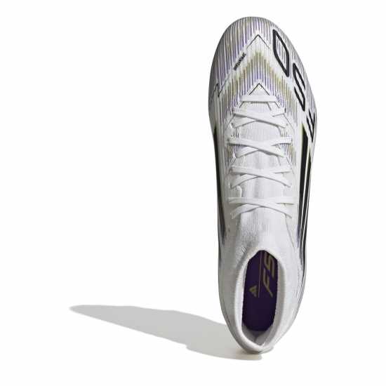 Adidas F50 League Mens Firm Ground Football Boots Бяло/Черно/Злато Мъжки футболни бутонки