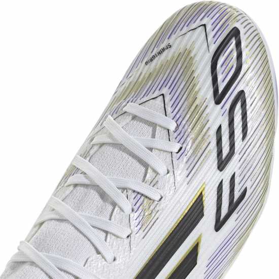 Adidas F50 League Mens Firm Ground Football Boots Бяло/Черно/Злато Мъжки футболни бутонки