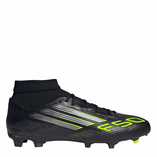 Adidas F50 League Mens Firm Ground Football Boots Black/Lemon Мъжки футболни бутонки
