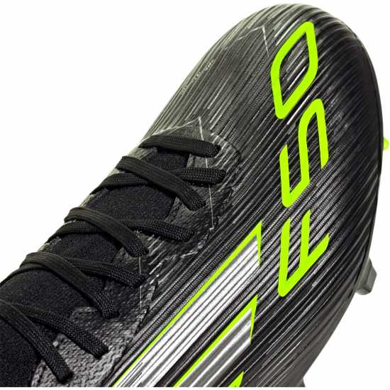 Adidas F50 League Mens Firm Ground Football Boots Black/Lemon Мъжки футболни бутонки