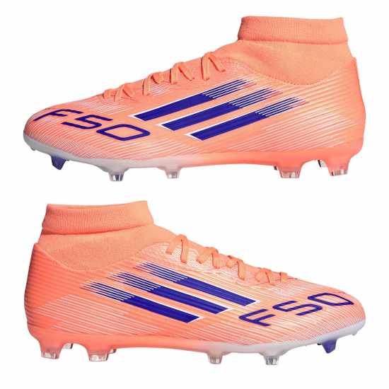 Adidas F50 League Mens Firm Ground Football Boots Оранжево/Синьо Adidas F50 League Mens Firm Ground Football Boots Оранжево/Синьо