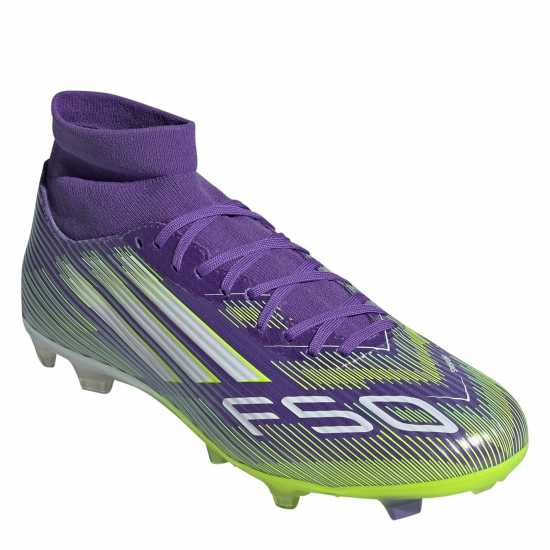 Adidas F50 League Mens Firm Ground Football Boots Purple/White Мъжки футболни бутонки
