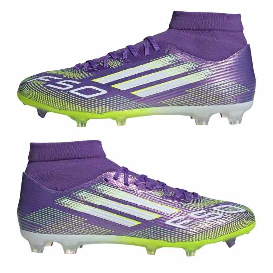 Adidas F50 League Mens Firm Ground Football Boots Purple/White Мъжки футболни бутонки