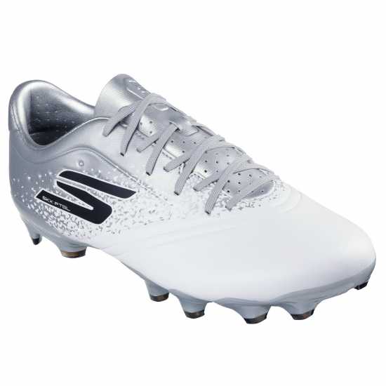 Мъжки футболни бутонки Skechers Razor Adults Academy Firm Ground Football Boots Бяло/сребро Skechers Razor Adults Academy Firm Ground Football Boots Бяло/сребро Мъжки футболни бутонки