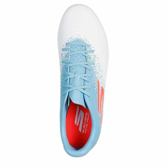 Мъжки футболни бутонки Skechers Razor Adults Academy Firm Ground Football Boots White/Blue Skechers Razor Adults Academy Firm Ground Football Boots White/Blue Мъжки футболни бутонки
