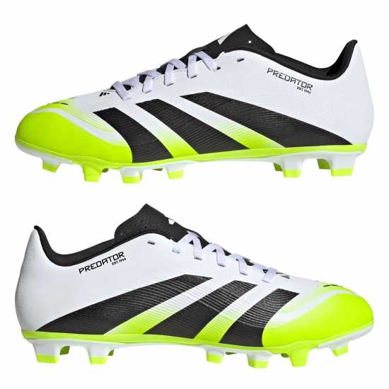 Adidas Predator Club Firm Ground Football Boots White/Blk/Lemon Мъжки футболни бутонки