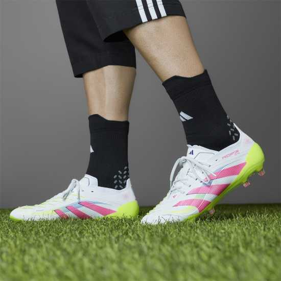 Adidas Predator Elite Firm Ground Football Boots Бяло/Розово Мъжки футболни бутонки